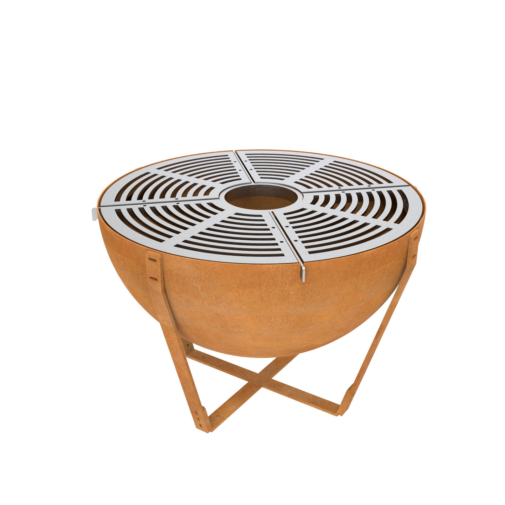 Roštilj na drv. ugljen CORTEN  konjak  - konjak, Trend, metal (100/70/100cm)