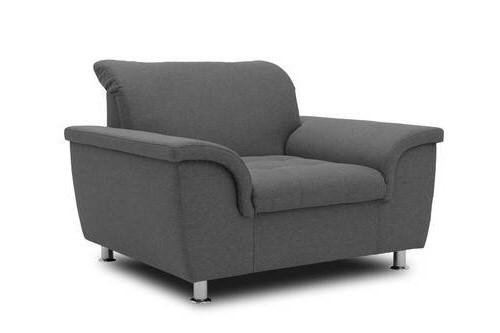 SESSEL in Webstoff Grau  - Chromfarben/Grau, KONVENTIONELL, Textil/Metall (120/81/105cm) - MID.YOU
