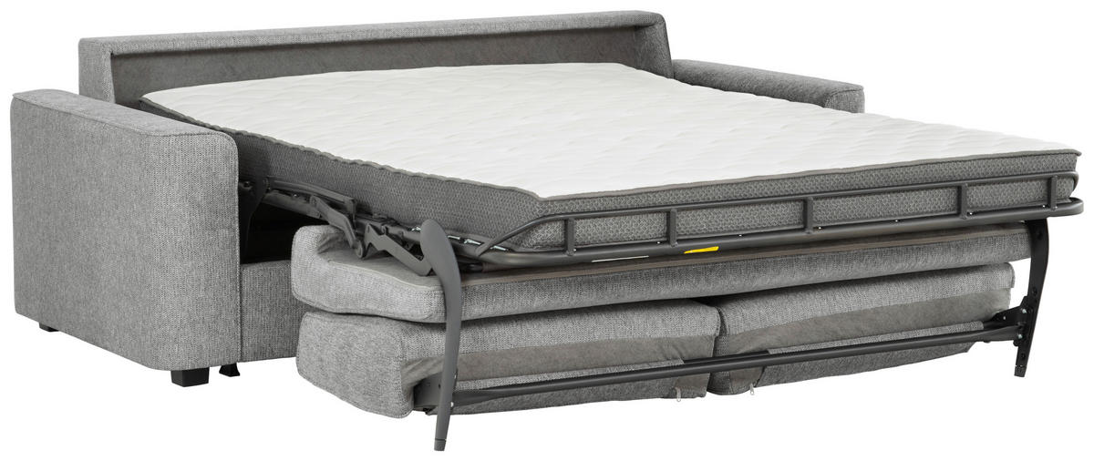SCHLAFSOFA Webstoff Hellgrau  - Hellgrau/Schwarz, Design, Kunststoff/Textil (186/83/100cm) - Xora