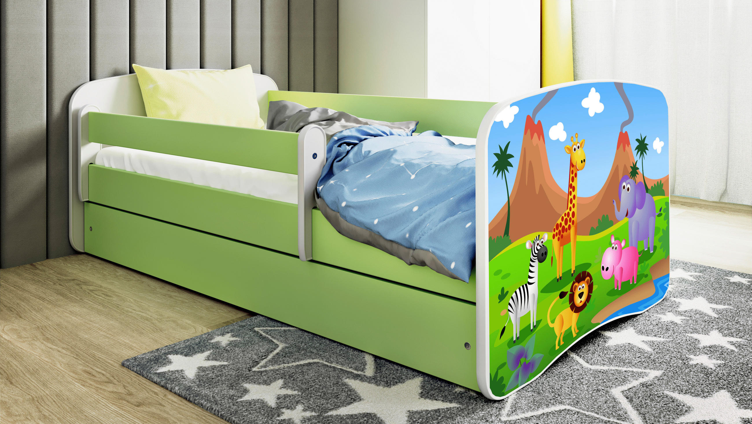 Mid.you Kinder-/Juniorbett Babydreams Grün, Weiß 80x160 cm
