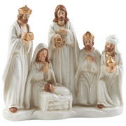 FIGURICA ZA JASLICE - zlata/bela, Trendi, keramika (22,7/20/8,6cm) - X-Mas