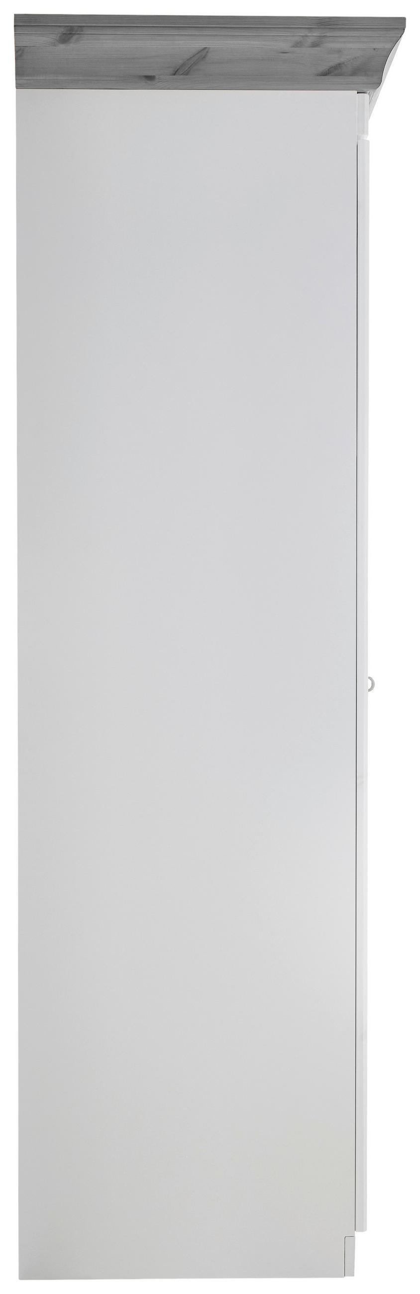 DREHTÜRENSCHRANK 205/210/64 cm 4-türig Grau, Weiß  - Weiß/Grau, ROMANTIK / LANDHAUS, Glas/Holz (205/210/64cm) - Boxxx