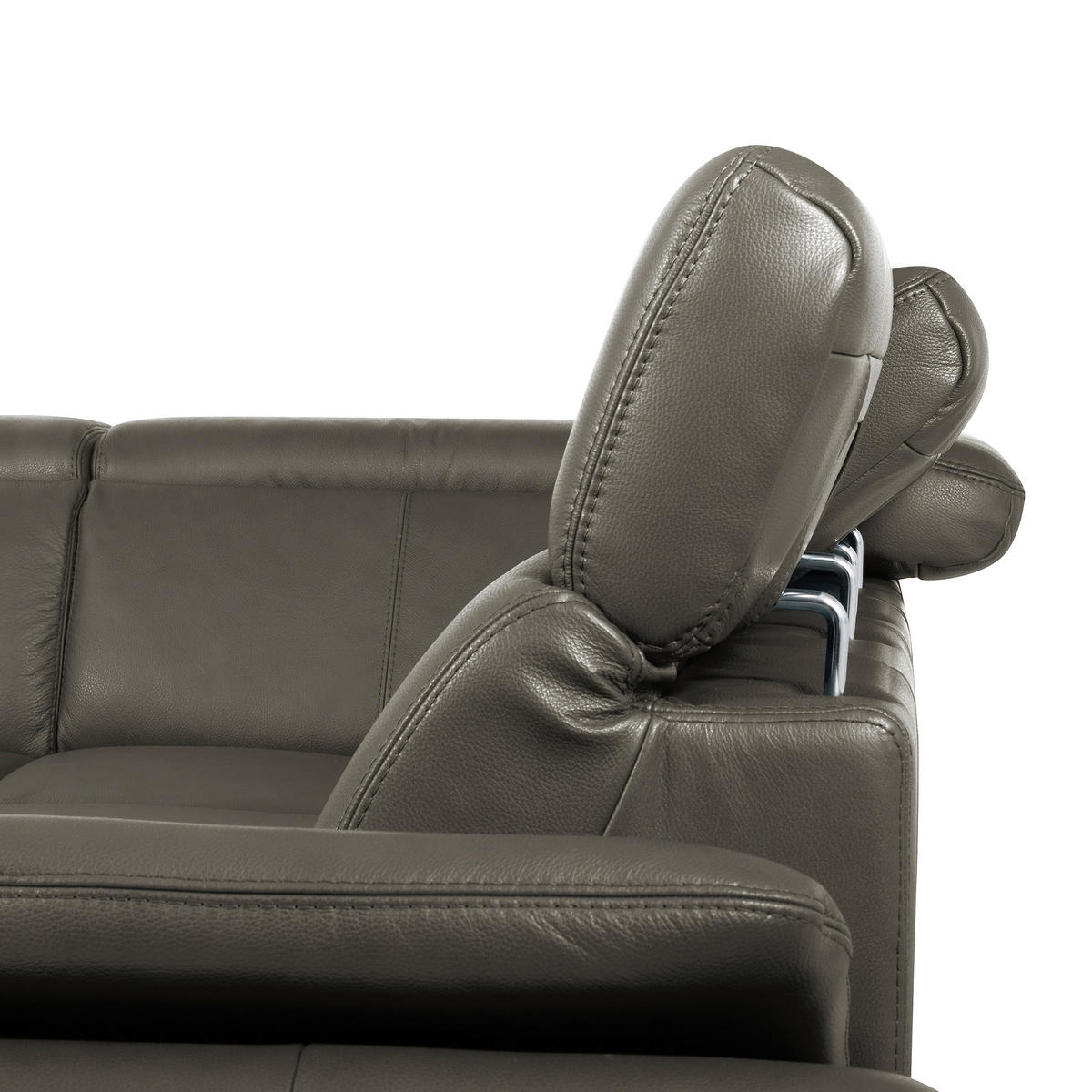 ECKSOFA  in Lederlook Echtleder Schlammfarben  - Schlammfarben/Schwarz, Design, Leder/Textil (211/264cm) - Livetastic