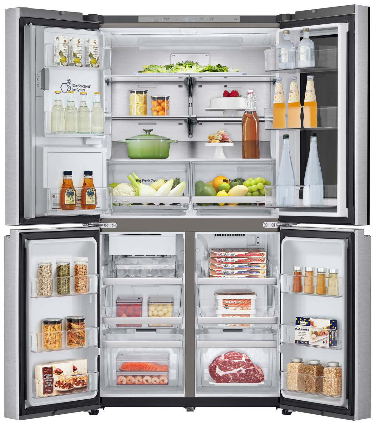 MULTI-DOOR 97,2/179,2/72,9 cm GMG960MBJE  - Edelstahlfarben, Trend, Glas/Kunststoff (97,2/179,2/72,9cm) - LG