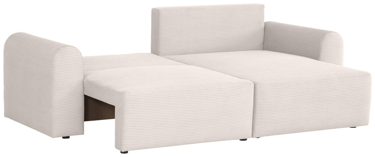 ECKSOFA in Cord Weiss  - Weiss, Design, Textil (250/151cm) - MID.YOU