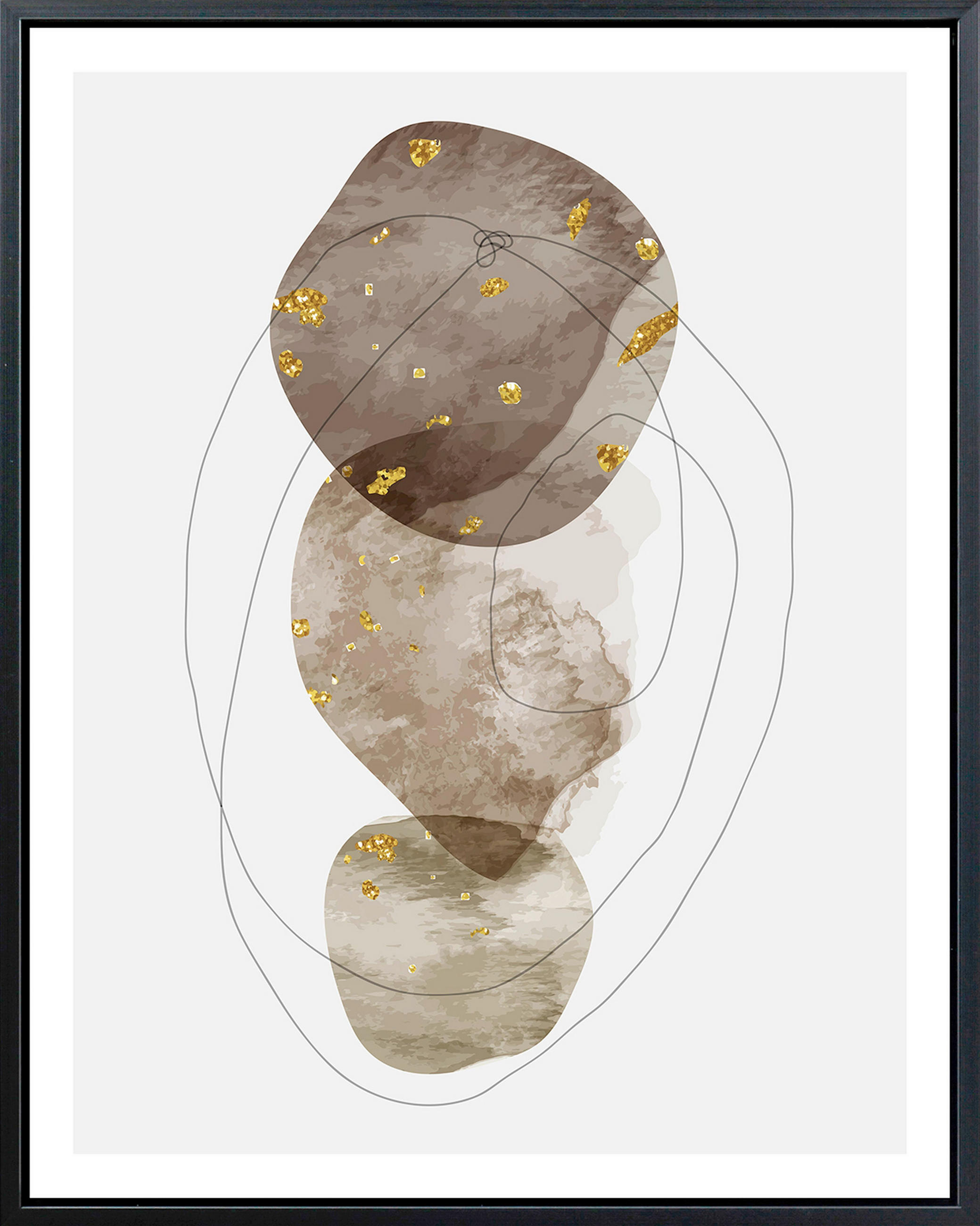 TISAK NA PLATNU     40/50 cm       - zlatne boje/smeđa, Trend, drvni materijal/tekstil (40/50cm) - Monee