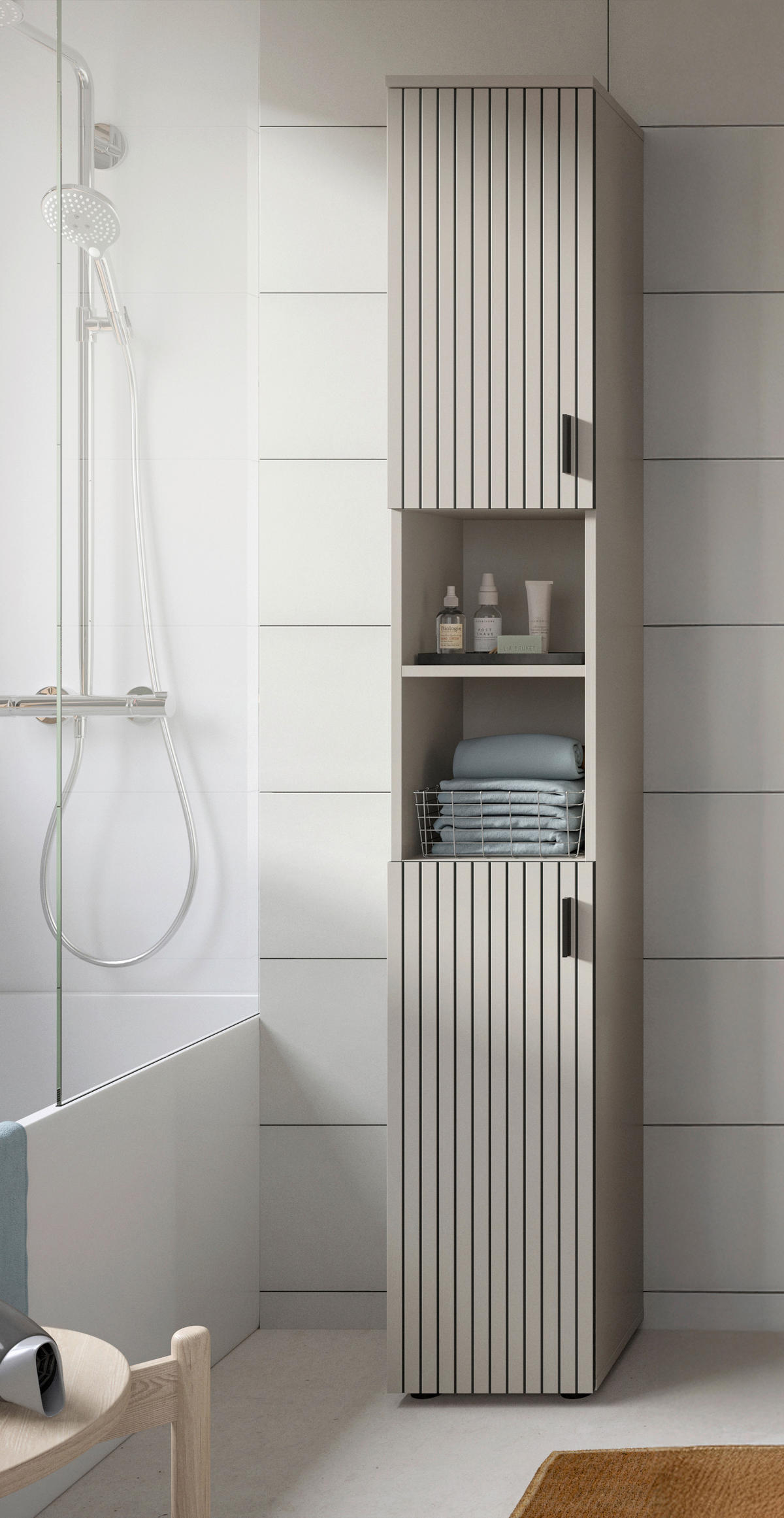 HÖGSKÅP  - svart/kashmir, Trend, trämaterial/plast (30/192/30cm) - MID.YOU