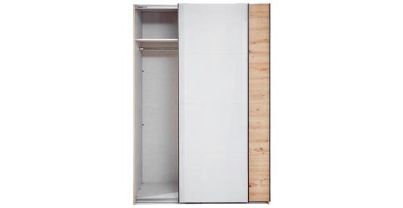 SCHWEBETÜRENSCHRANK  in Grau, Eichefarben  - Dunkelgrau/Eichefarben, MODERN, Holzwerkstoff/Metall (150/223/60cm) - Xora