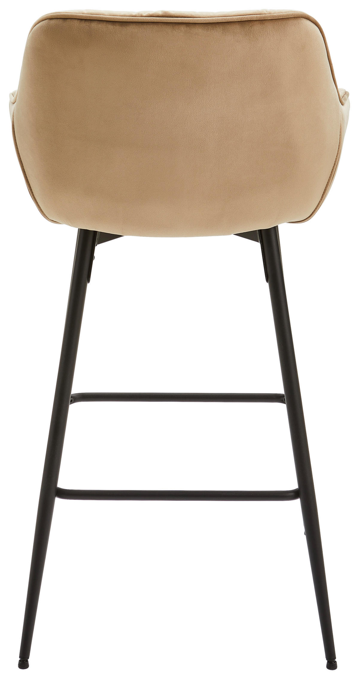 BARHOCKER Samt Schwarz, Taupe Eisen Pappel Sperrholz  - Taupe/Schwarz, MODERN, Holz/Textil (55/105/57cm) - Livetastic