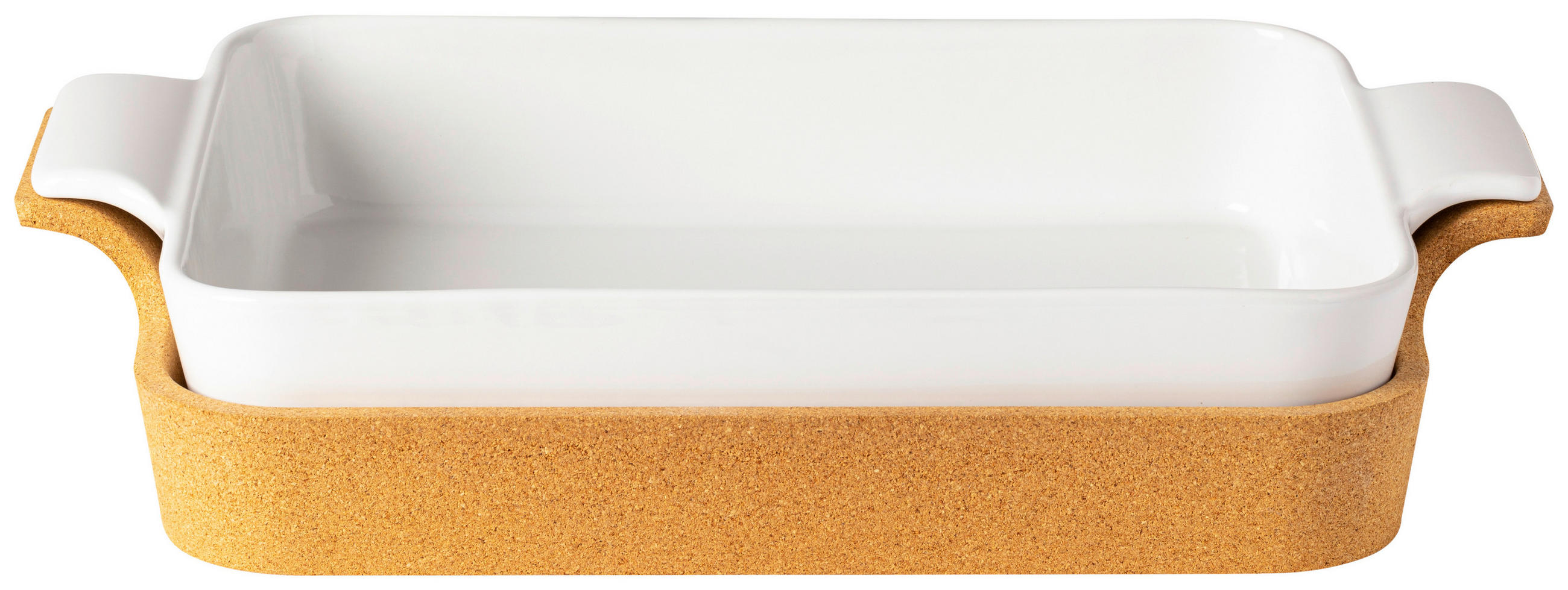 AUFLAUFFORM Keramik, Holz Feinsteinzeug  - Weiß Hochglanz/Braun, Basics, Keramik/Holz (40/8/26cm) - Costa Nova