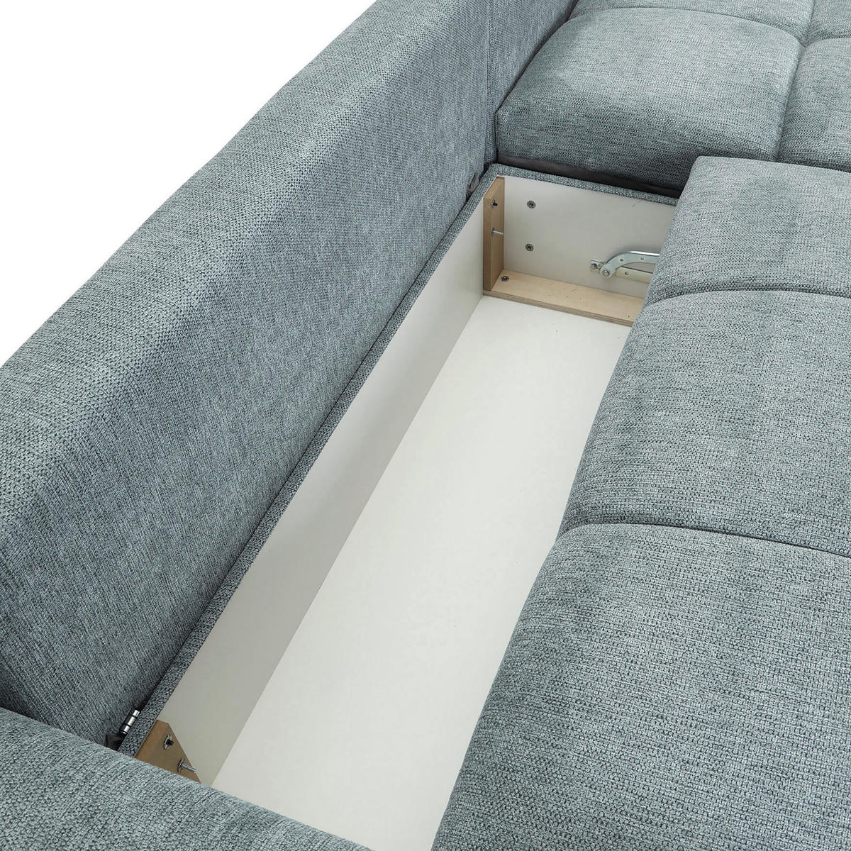 ECKSOFA Mintgrün Flachgewebe  - Schwarz/Mintgrün, KONVENTIONELL, Textil/Metall (295/180cm) - Carryhome