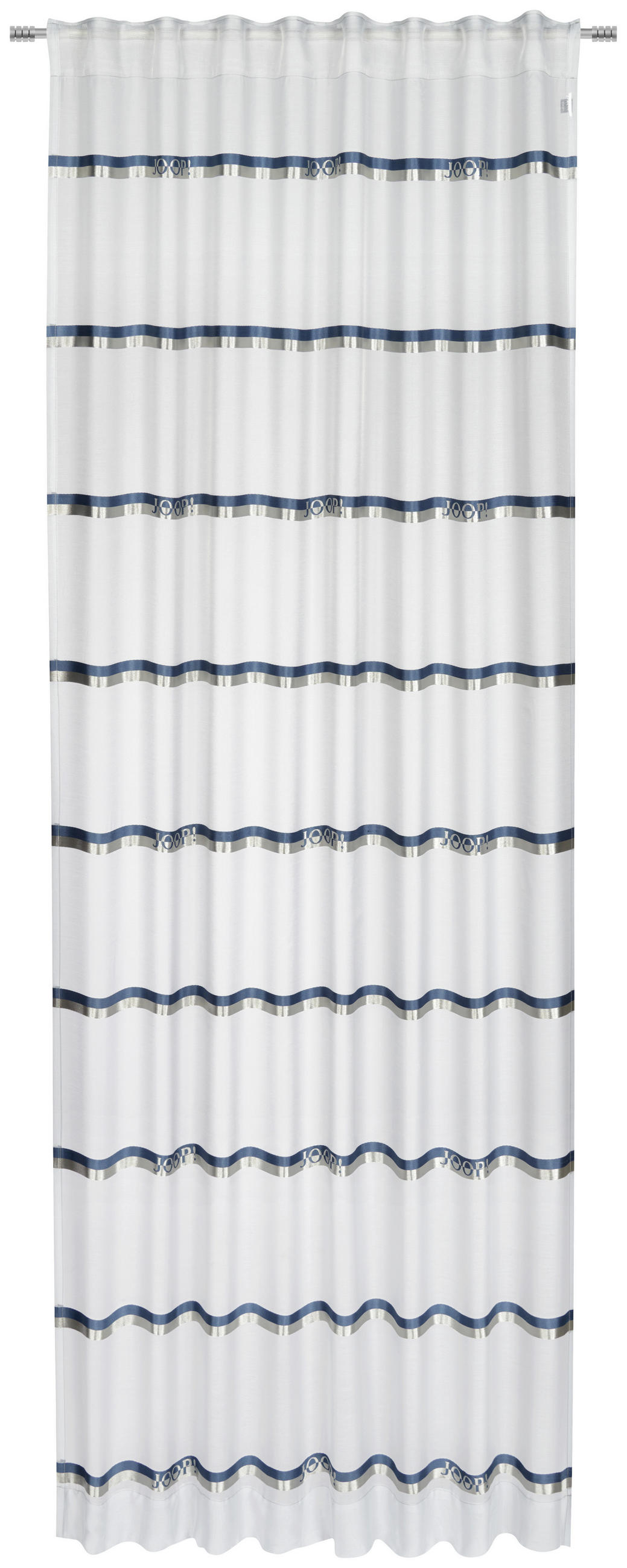 FERTIGVORHANG  transparent  130/250 cm   - Silberfarben/Weiß, Basics, Textil (130/250cm) - Joop!