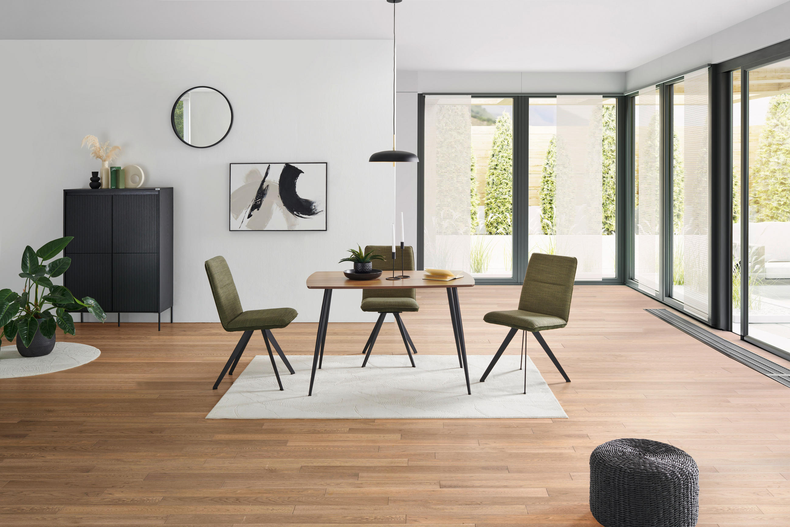 ESSTISCH Akaziefarben  - Schwarz/Akaziefarben, MODERN, Holzwerkstoff/Metall (140/75/80cm) - MID.YOU
