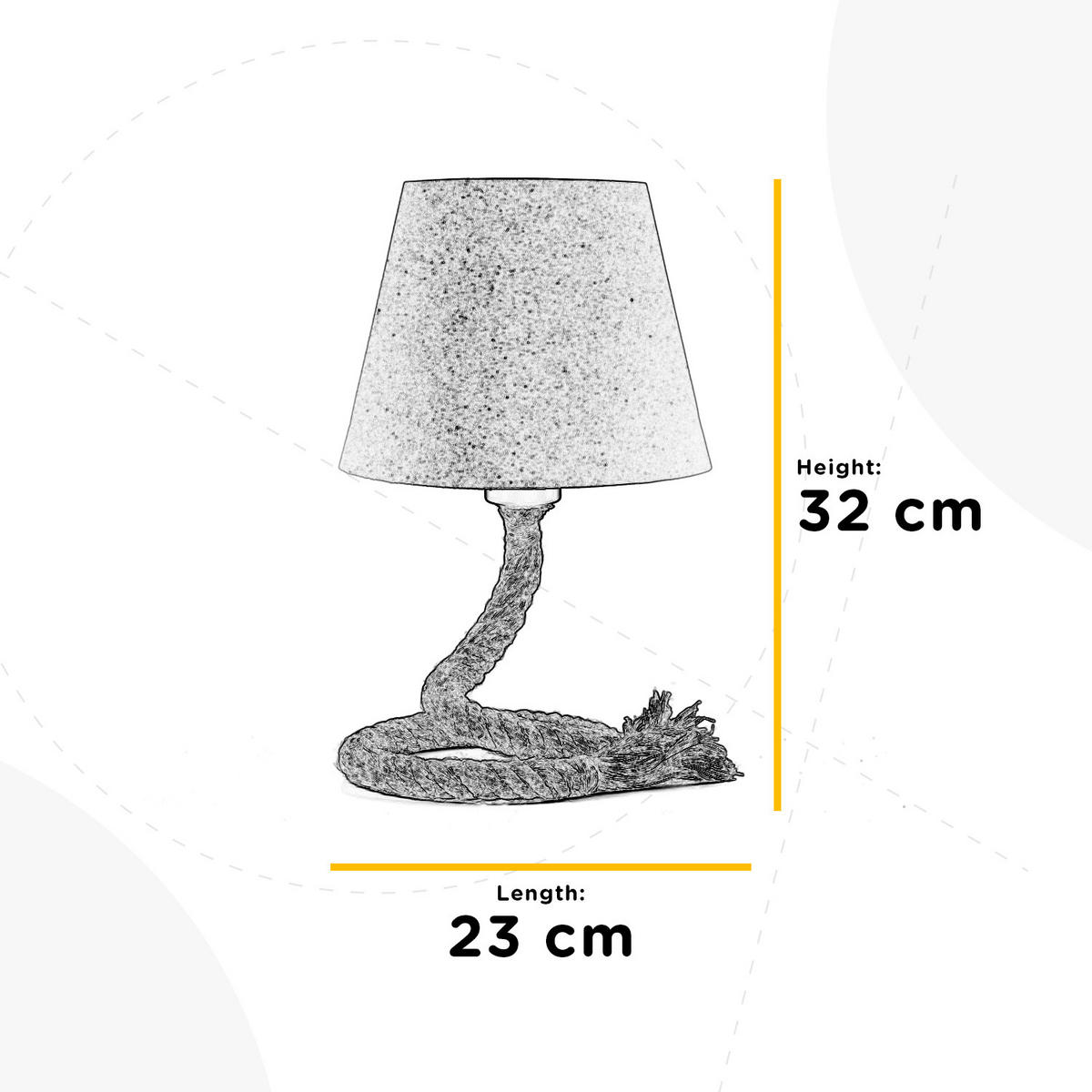 TISCHLEUCHTE 23/32 cm   - Beige, Natur, Textil/Metall (23/32cm)