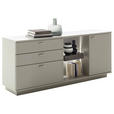 SIDEBOARD Grau, Eichefarben  180/77/44 cm  - Eichefarben/Grau, Design, Holzwerkstoff/Metall (180/77/44cm) - Novel