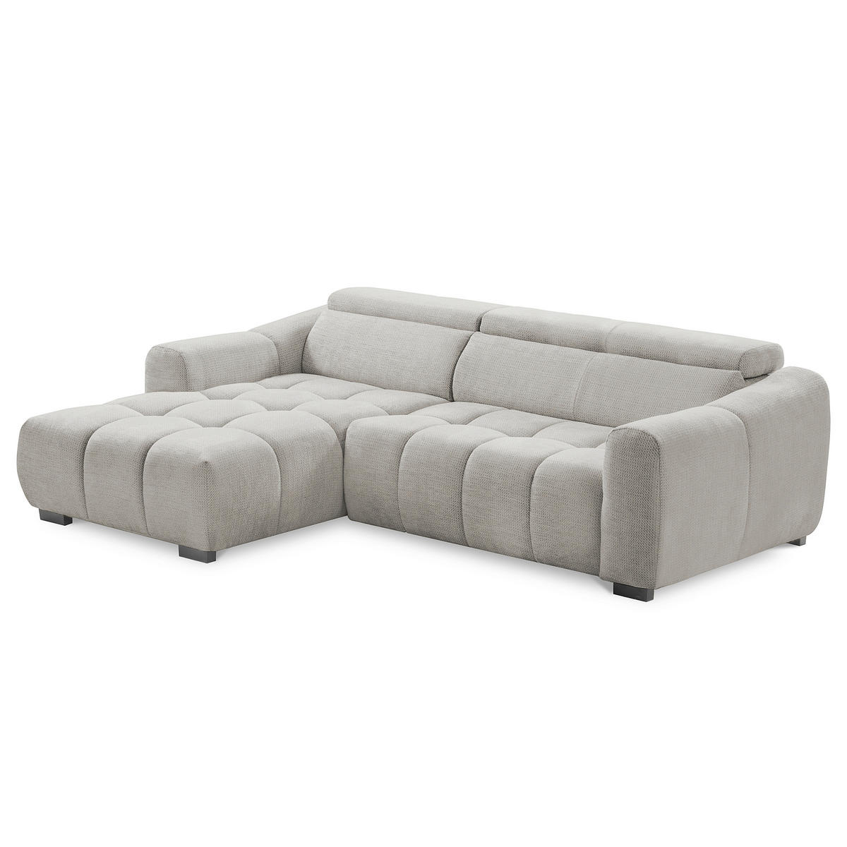 ECKSOFA  Webstoff Greige  - Greige/Schwarz, Design, Kunststoff/Textil (177/274cm) - Livetastic