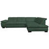 ECKSOFA in Cord Grün  - Schwarz/Grün, Design, Textil/Metall (313/242cm) - Xora