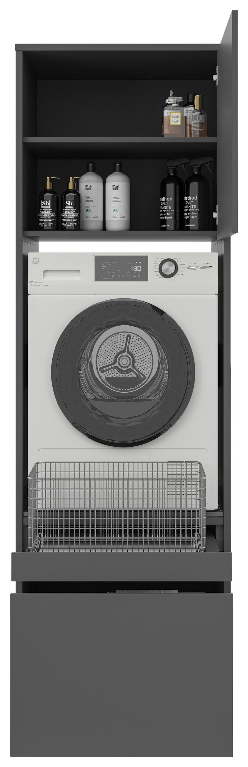 ÖVERSKÅP 67,5/58,2/67,5 cm   - antracit, Basics, trämaterial (67,5/58,2/67,5cm) - Best Price