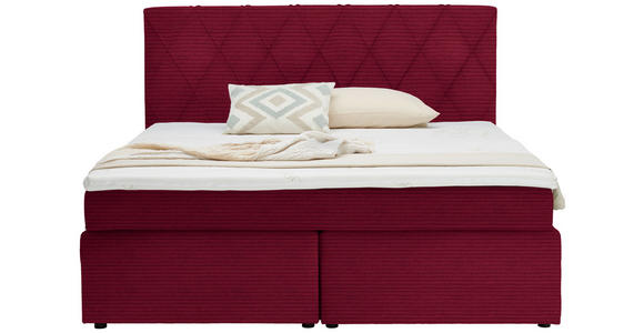 BOXSPRINGBETT 180/200 cm in Rot - Rot/Schwarz, Design, Kunststoff/Textil (180/200cm) - Xora