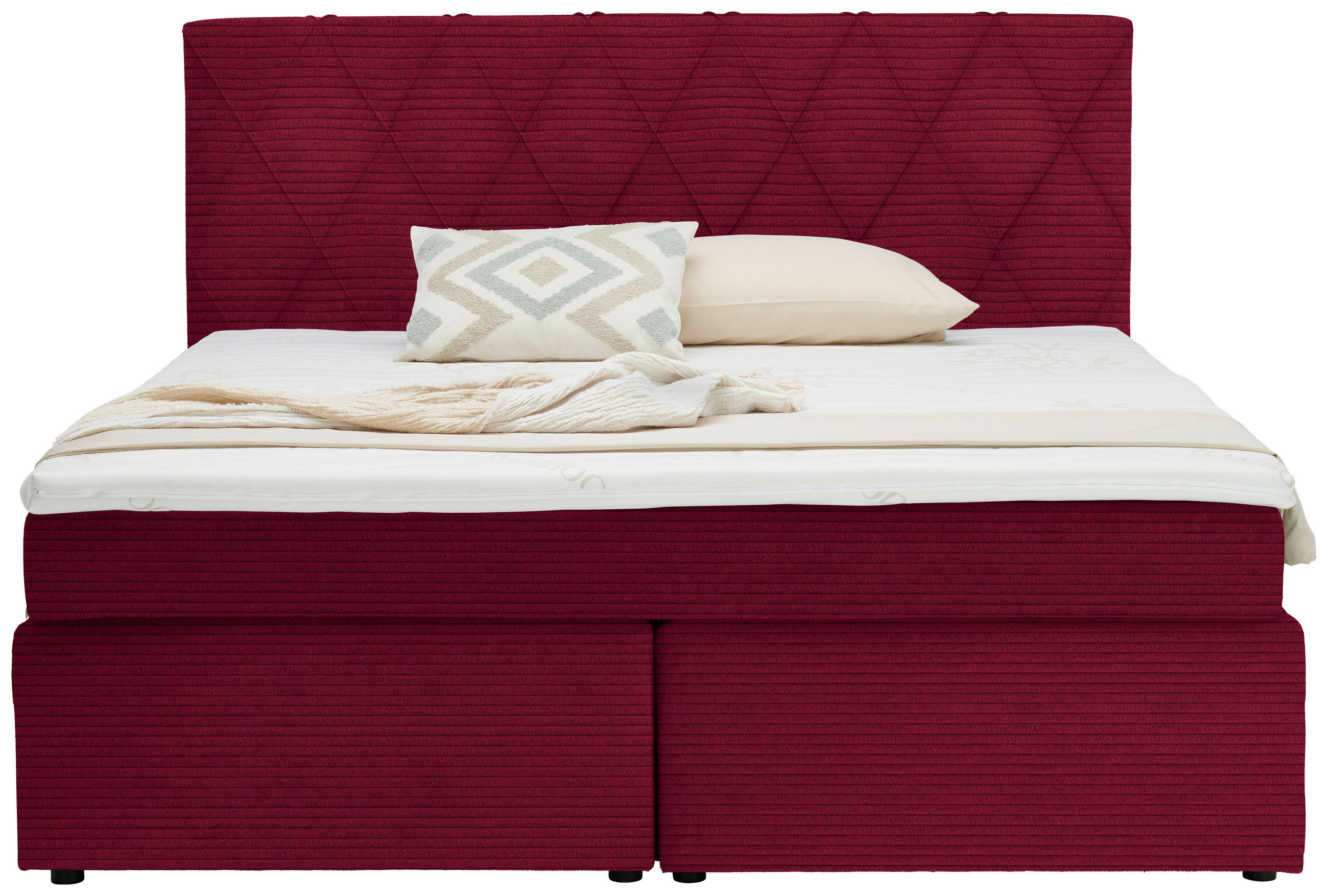 BOXSPRINGBETT 160/200 cm  in Rot  - Rot/Schwarz, Design, Holzwerkstoff/Kunststoff (160/200cm) - Xora