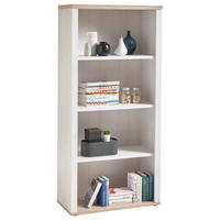 REGÁL, barvy dubu, barvy modřínu, 76/163/38 cm - barvy stříbra/barvy dubu, Design, kompozitní dřevo/plast (76/163/38cm) - MID.YOU