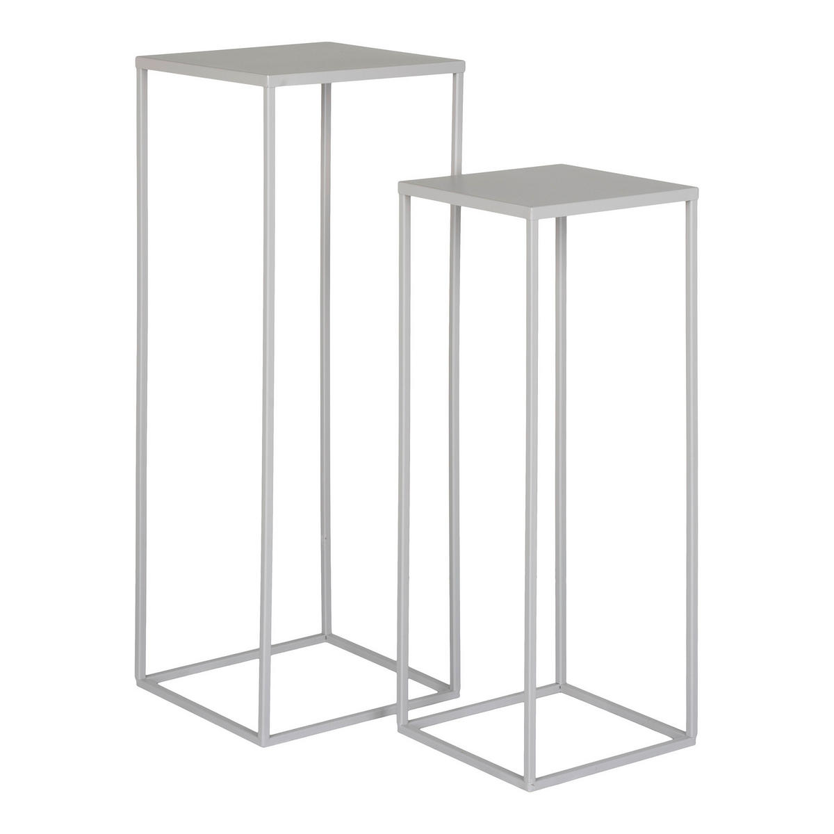 BLUMENTISCHSET Metall  - Hellgrau, Design, Metall