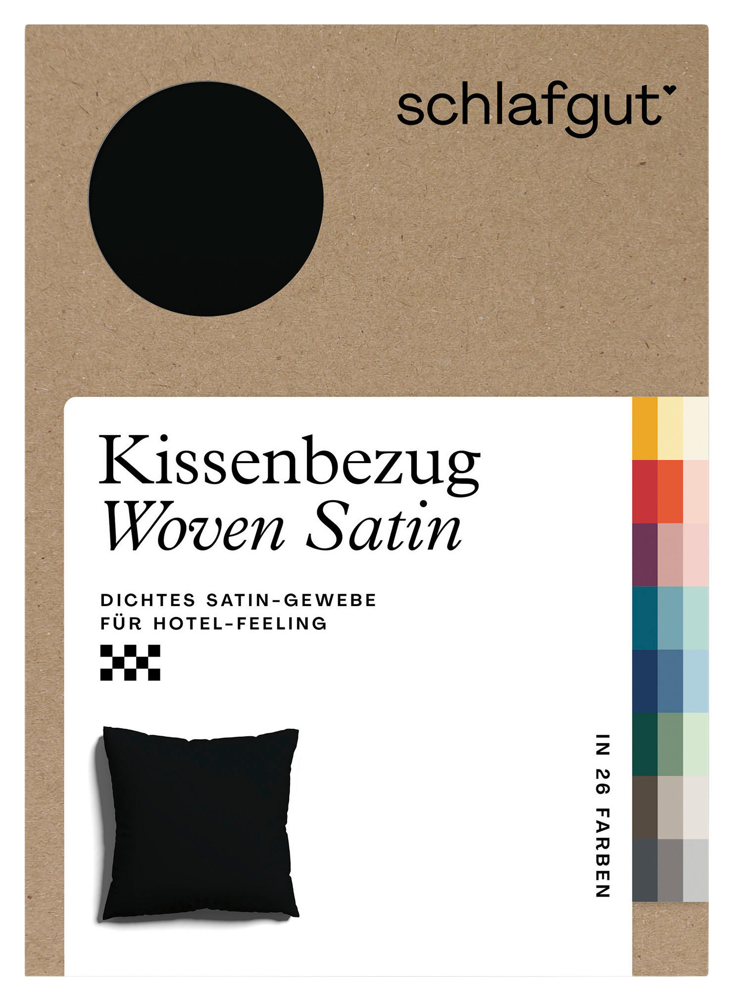 KISSENHÜLLE WOVEN SATIN 40/40 cm  - Schwarz, Basics, Textil (40/40cm) - Schlafgut