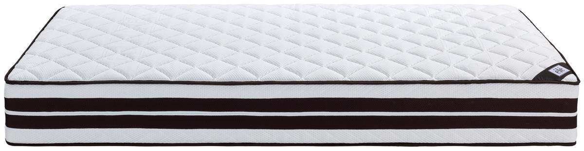 TASCHENFEDERKERNMATRATZE 90/200 cm, Höhe ca.: 25 cm, Wendematratze mit unterschiedlichen Härtegraden, H2 + H3 = mittel + fest, 7-Zonen - Weiß, Textil (90/200cm) - Ele