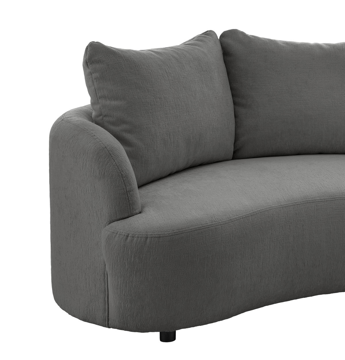 ECKSOFA in Mikrofaser Graubraun  - Graubraun/Schwarz, Modern, Kunststoff/Textil (139/250cm) - Livetastic