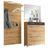 GARDEROBE 3-teilig  in 190/195/31 cm  - Eichefarben/Anthrazit, Design, Glas/Holz (190/195/31cm)