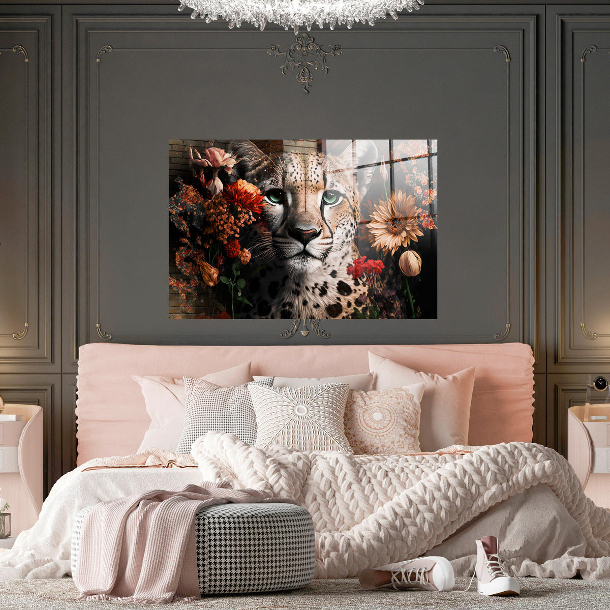 GLASBILD 120/80 cm  - Multicolor, Basics, Glas/Papier (120/80cm)