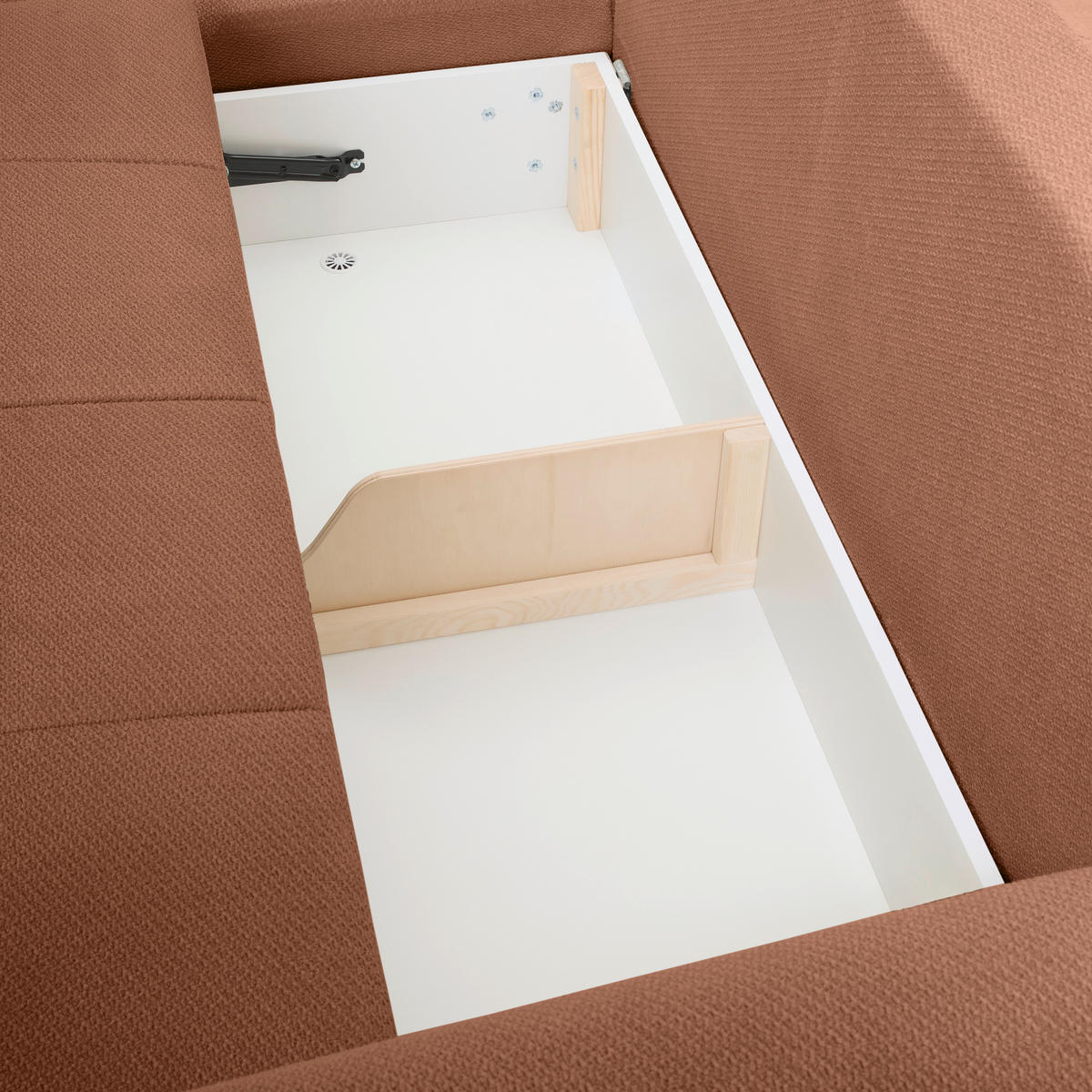 ECKSOFA in Webstoff Dunkelorange  - Buchefarben/Dunkelorange, KONVENTIONELL, Holz/Textil (169/294cm) - Carryhome