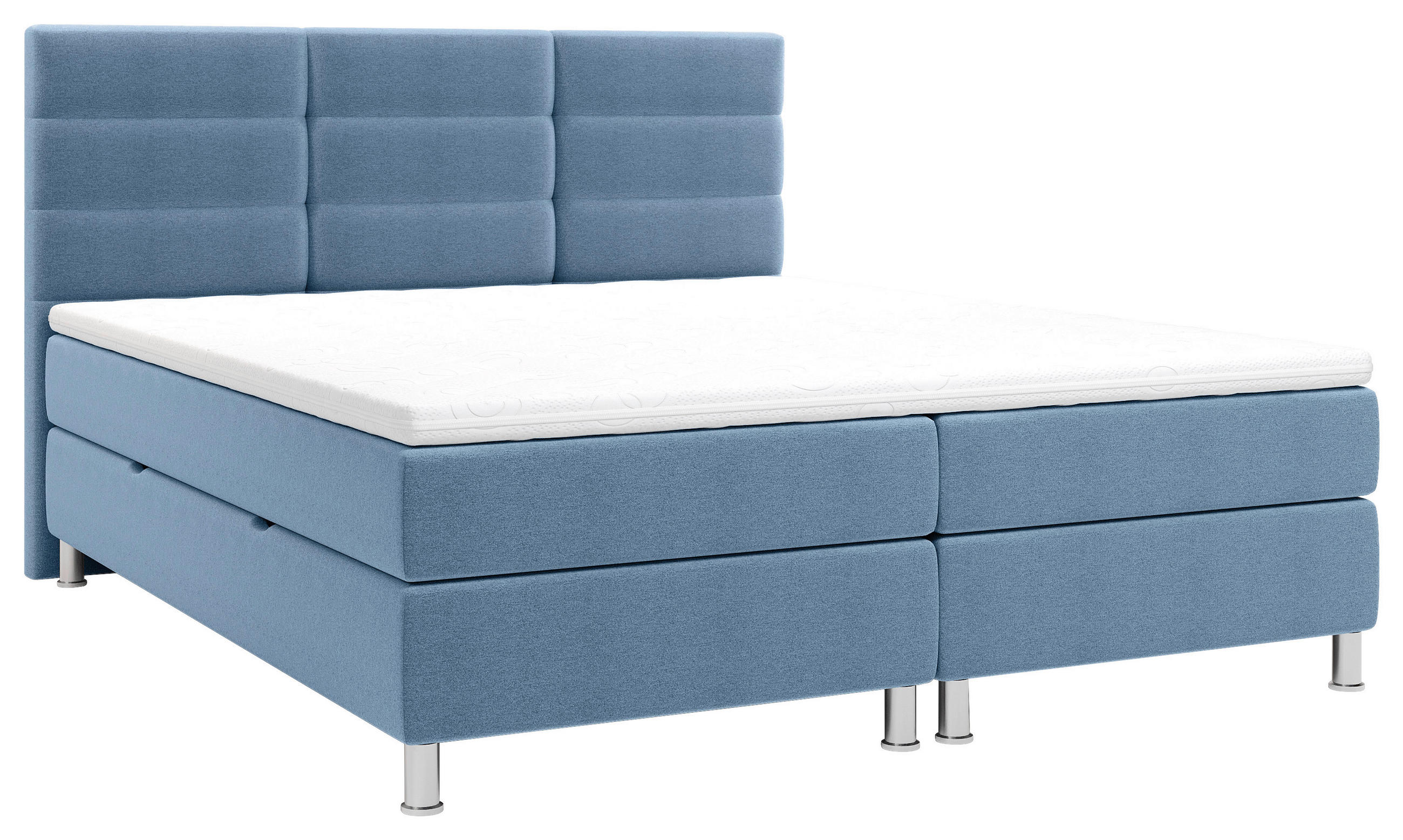 BOXBETT 160/200 cm  in Blau  - Chromfarben/Blau, KONVENTIONELL, Textil/Metall (160/200cm) - Carryhome