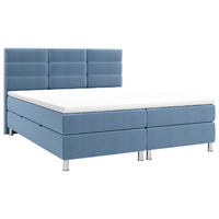 BOXBETT 180/200 cm  in Blau  - Chromfarben/Blau, KONVENTIONELL, Textil/Metall (180/200cm) - Carryhome