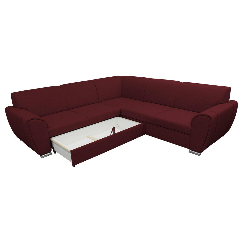 Thumbnail - Livetastic Ecksofa, Dunkelrot, Textil, 5-Sitzer, Füllung: Schaumstoff, Ottomane links, L-Form, 266x266 cm, Made in EU, R...