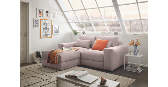 BIGSOFA Cord Rosa  - Schwarz/Rosa, KONVENTIONELL, Kunststoff/Textil (230/78/122cm) - Carryhome