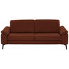 3-SITZER-SOFA in Echtleder Rotbraun  - Rotbraun/Schwarz, Design, Leder/Metall (224/88/100cm) - Valdera