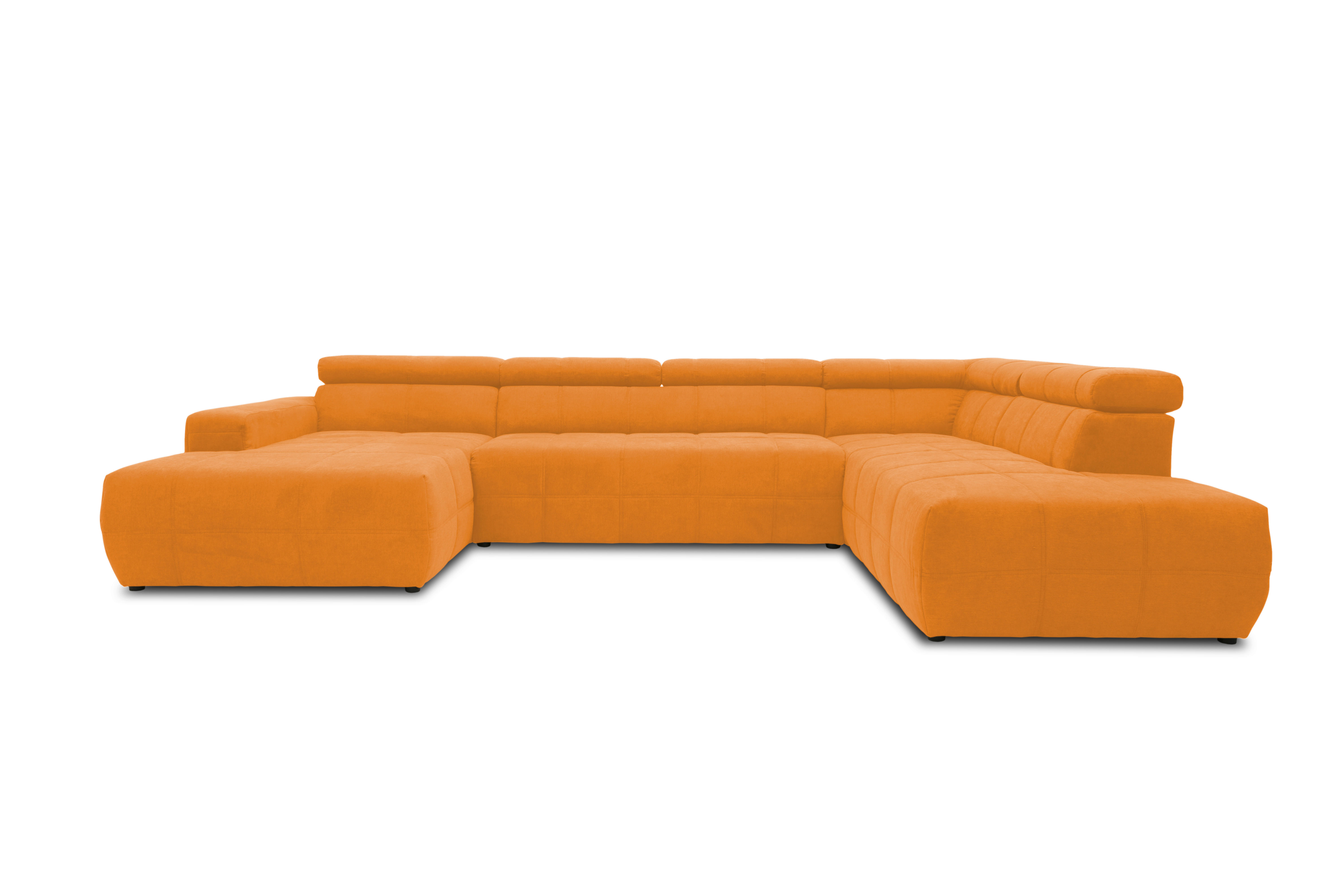 WOHNLANDSCHAFT Orange Mikrofaser  - Schwarz/Orange, Design, Kunststoff/Textil (175/359/228cm) - MID.YOU