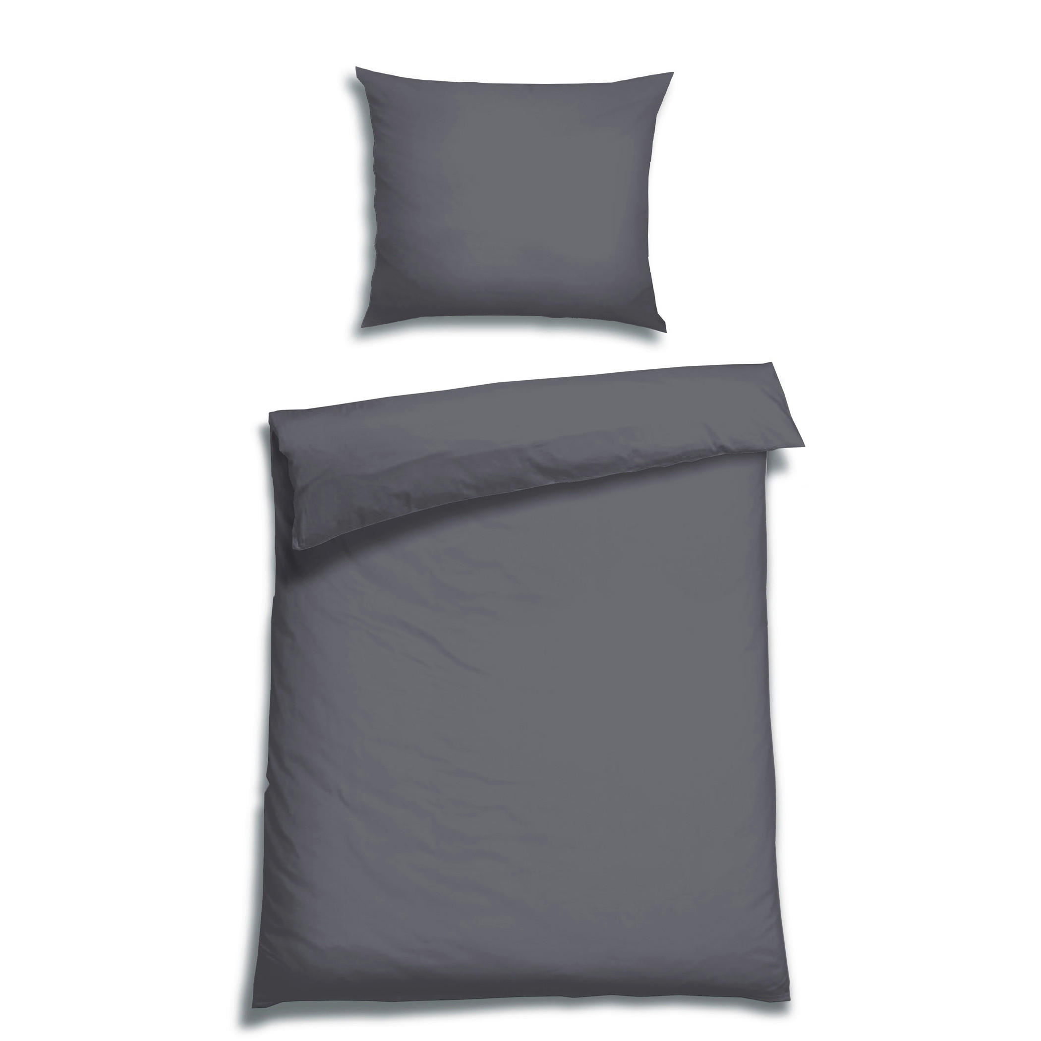 BETTWÄSCHE Satin 140/220 cm  - Dunkelgrau, Basics, Textil (140/220cm) - Florella