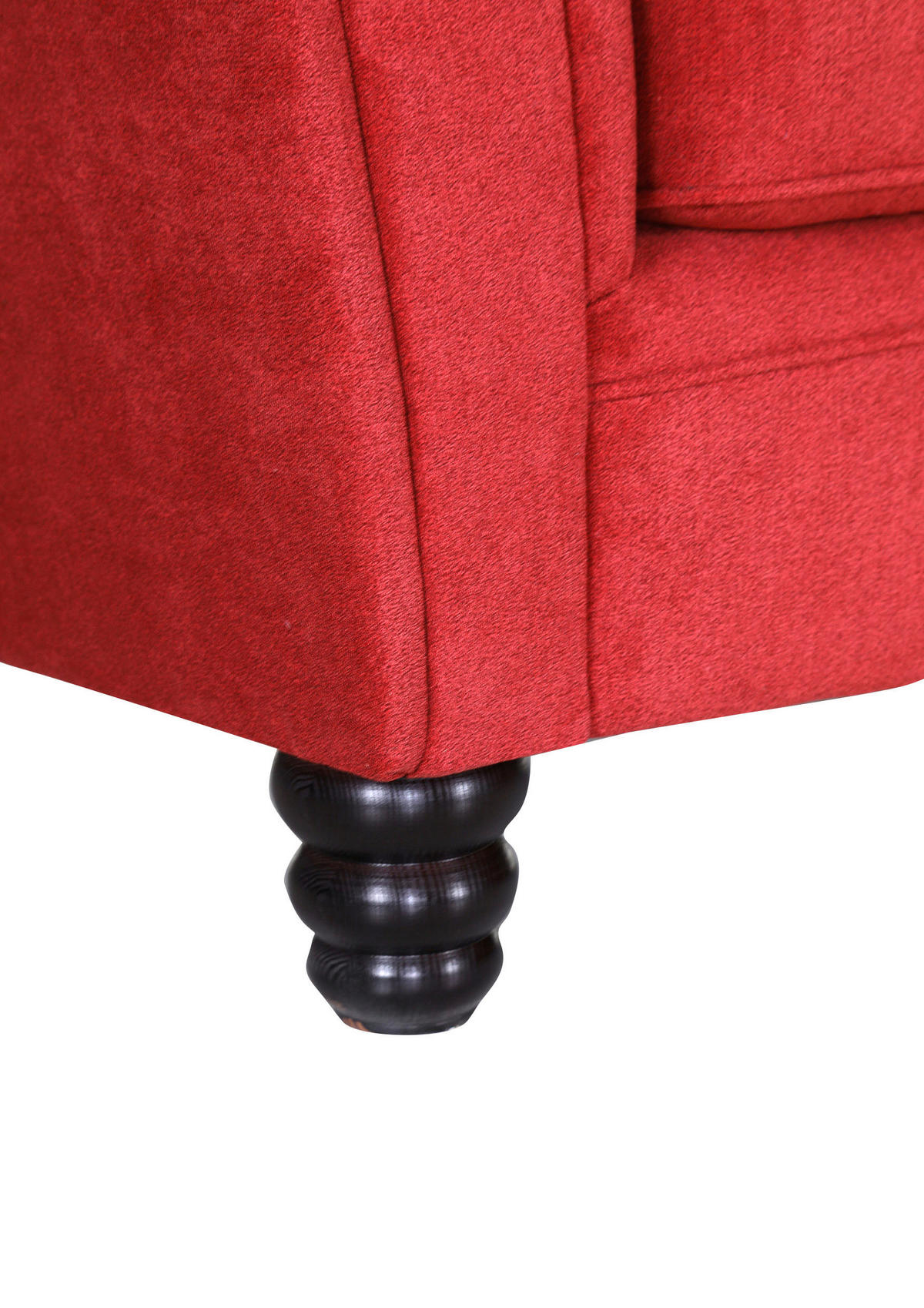 BIGSOFA in Flachgewebe Rot  - Dunkelbraun/Rot, KONVENTIONELL, Holz/Textil (270/80/110cm) - Livetastic