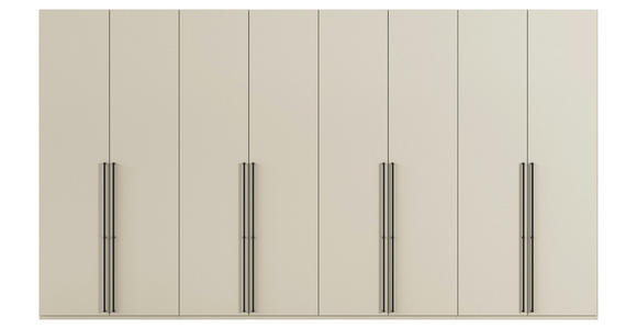 DREHTÜRENSCHRANK 400/223/61 cm,  in Champagner, 8-türig  - Champagner/Schwarz, Basics, Holzwerkstoff/Metall (400/223/61cm) - Novel