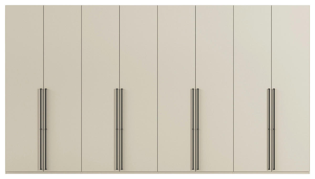 DREHTÜRENSCHRANK 400/223/61 cm,  in Champagner, 8-türig  - Champagner/Schwarz, Basics, Holzwerkstoff/Metall (400/223/61cm) - Novel