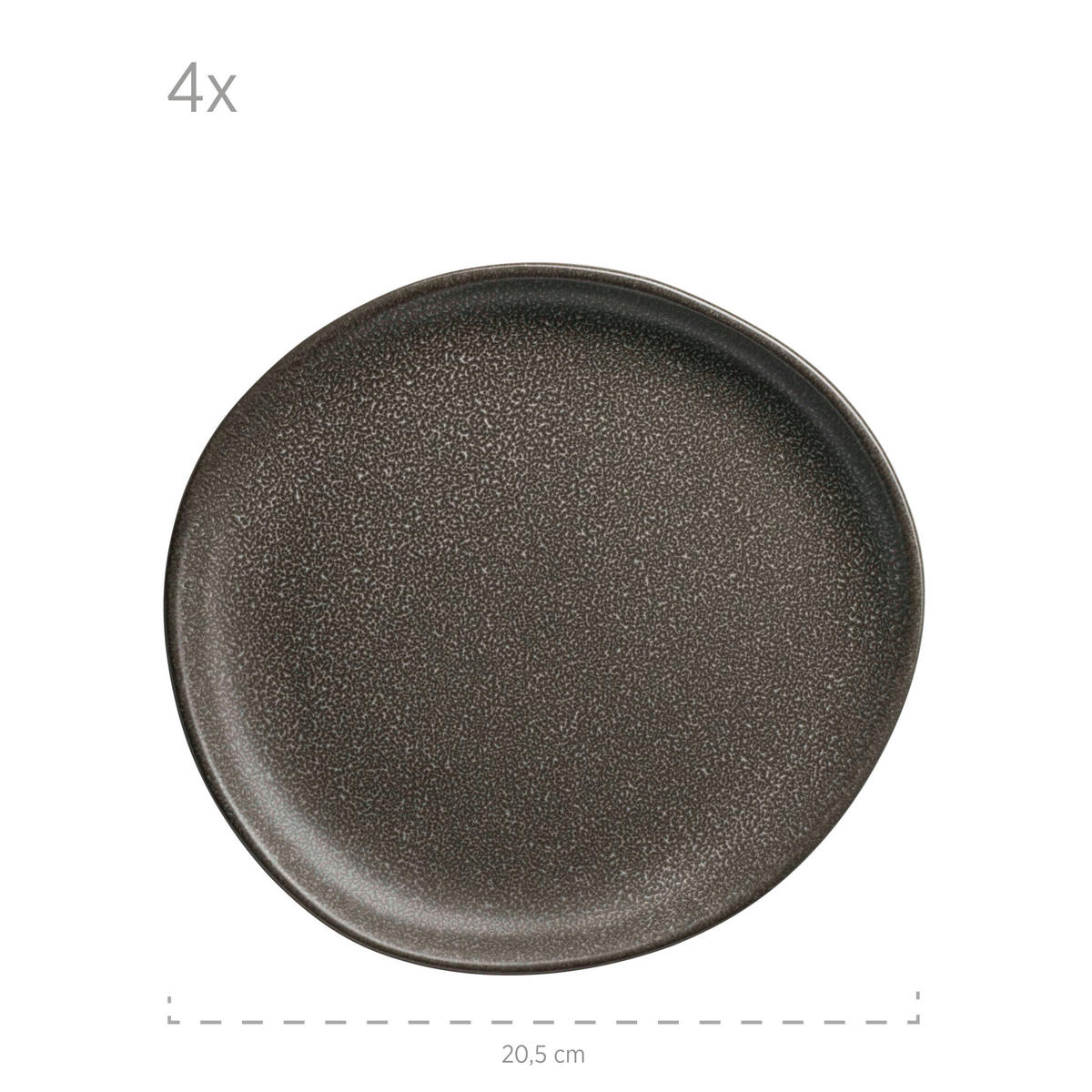TAFELSERVICE 12-teilig  - Dunkelgrau, Basics, Keramik - Mäser