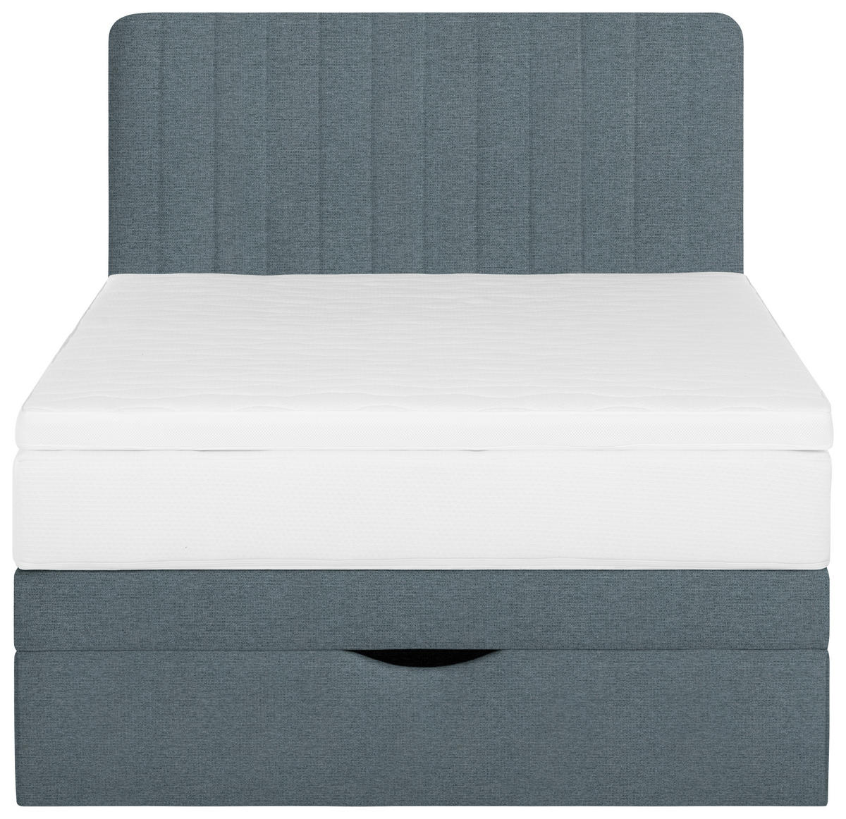 BOXSPRINGBETT 90/200 cm  Blaugrau  - Blaugrau/Schwarz, Konventionell, Holzwerkstoff/Kunststoff (90/200cm) - Welnova