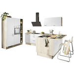ECKKÜCHE XO 21  in Weiß, Tannenholzfarben  - Tannenholzfarben/Schwarz, Design, Holzwerkstoff/Metall (150/280/121,6cm) - Xora