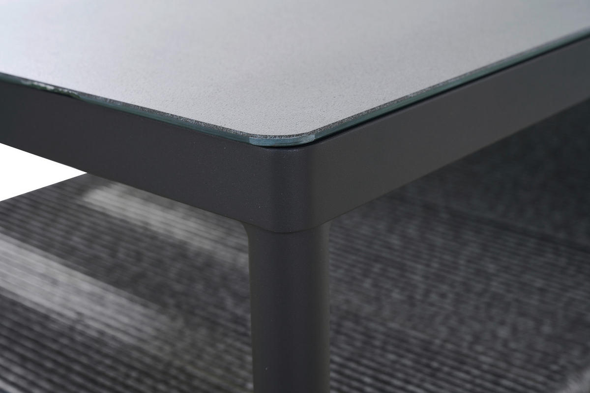 LOUNGEGARNITUR 4-teilig   145/76/73,5 cm Aluminium  - Grau, Basics, Kunststoff/Textil (145/76/73,5cm) - Siena Garden