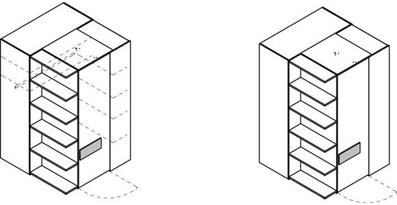 ECKKLEIDERSCHRANK 126,3/204/132,4 cm  - Salbeigrün/Graphitfarben, KONVENTIONELL, Holzwerkstoff (126,3/204/132,4cm) - Cantus