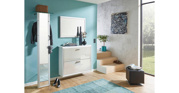 SCHUHKIPPER  in 109/88/32 cm  - Chromfarben/Alufarben, Design, Glas/Holzwerkstoff (109/88/32cm) - Dieter Knoll