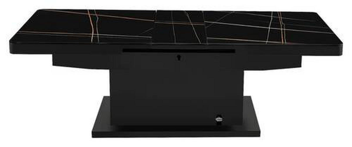 SOFFBORD i metall, keramik 125-150/49,5-79/70 cm  - svart, Design, metall/keramik (125-150/49,5-79/70cm) - Livetastic