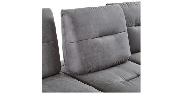 ECKSOFA Dunkelgrau Mikrofaser - Dunkelgrau/Schwarz, KONVENTIONELL, Textil/Metall (284/176cm) - Carryhome